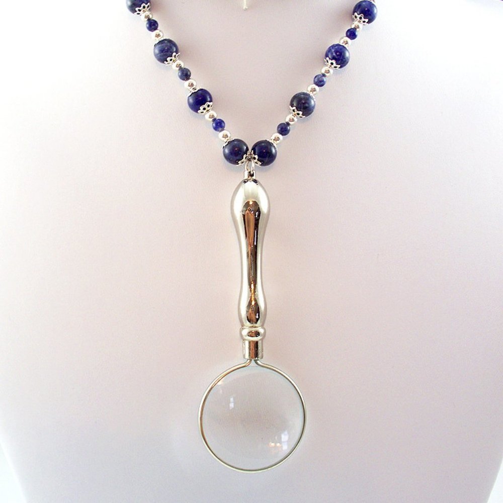 Sodalite Magnifying Glass Necklace